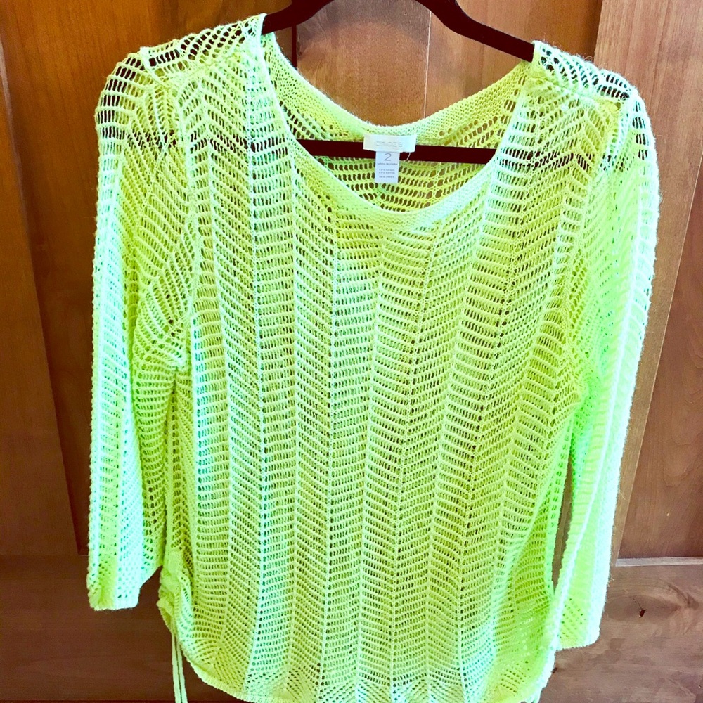 Beautiful green loose knit sweater by Chico’s.